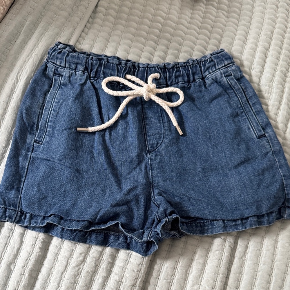 Loft drawstring denim shorts